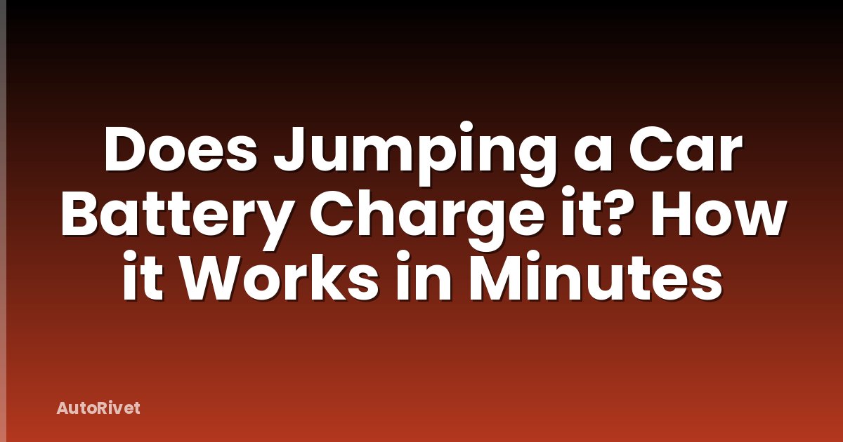 Does Jumping a Car Battery Charge it? How it Works in Minutes