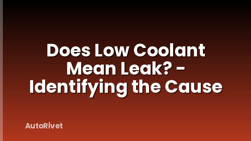 Does Low Coolant Mean Leak? - Identifying the Cause