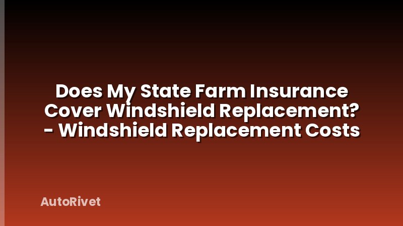 Does My State Farm Insurance Cover Windshield Replacement? - Windshield Replacement Costs
