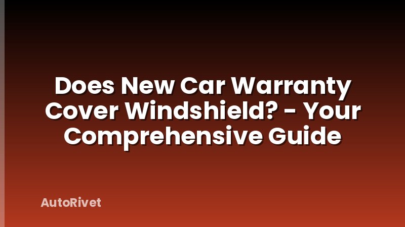 Does New Car Warranty Cover Windshield? - Your Comprehensive Guide
