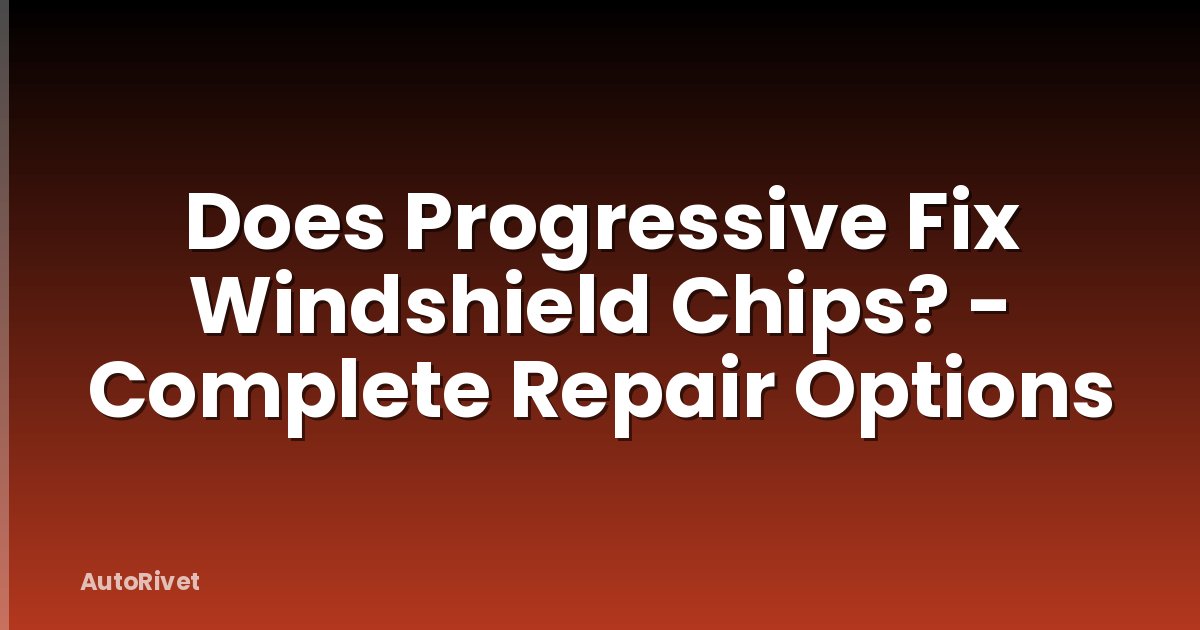 Does Progressive Fix Windshield Chips? - Complete Repair Options