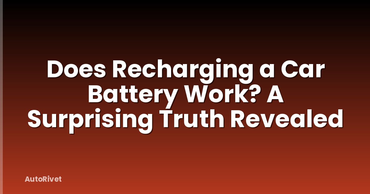 Does Recharging a Car Battery Work? A Surprising Truth Revealed