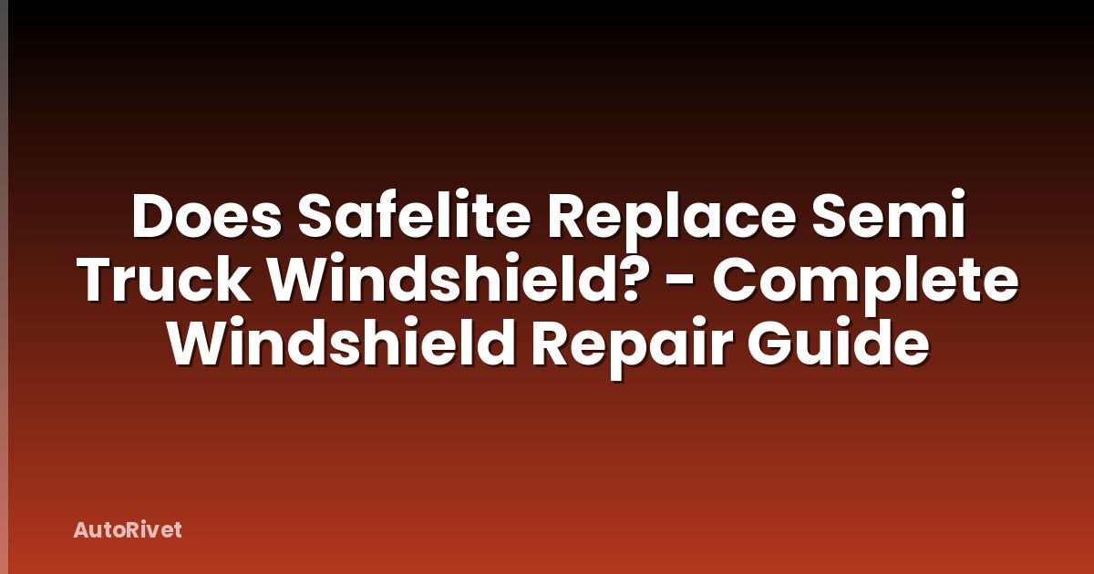 Does Safelite Replace Semi Truck Windshield? - Complete Windshield Repair Guide