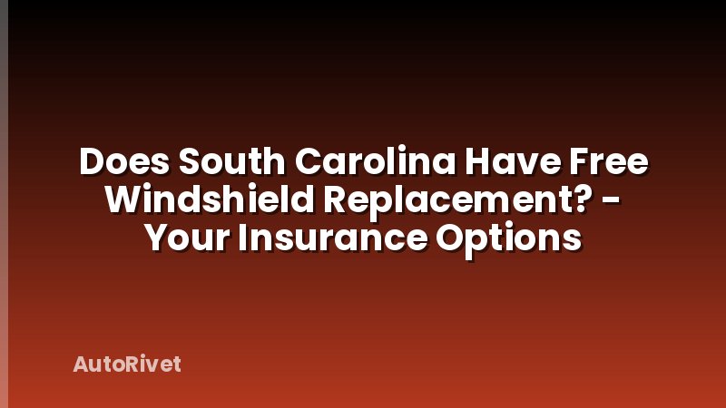 Does South Carolina Have Free Windshield Replacement? - Your Insurance Options