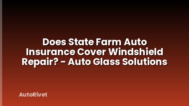 Does State Farm Auto Insurance Cover Windshield Repair? - Auto Glass Solutions