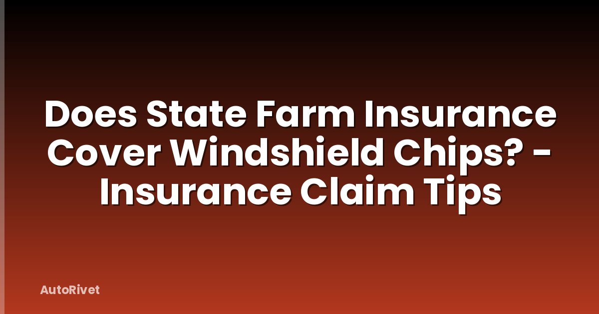 Does State Farm Insurance Cover Windshield Chips? - Insurance Claim Tips