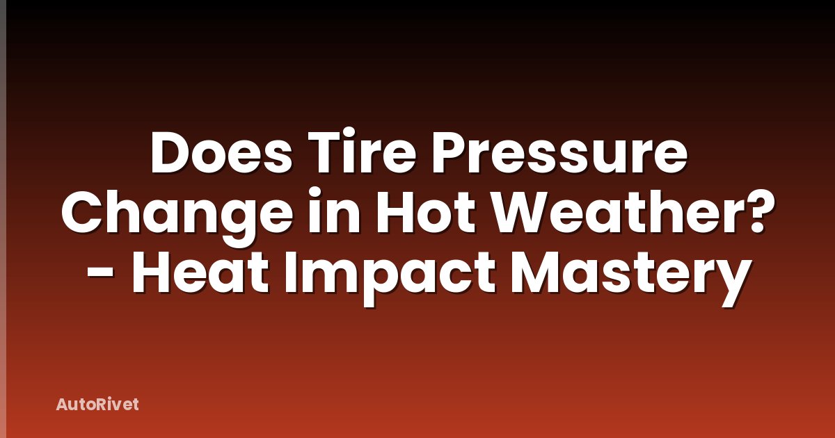 Does Tire Pressure Change in Hot Weather? - Heat Impact Mastery