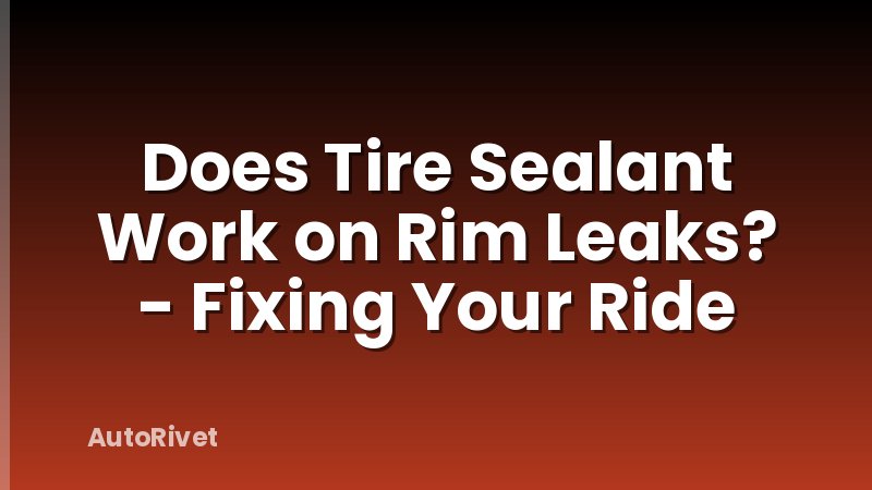 Does Tire Sealant Work on Rim Leaks? - Fixing Your Ride