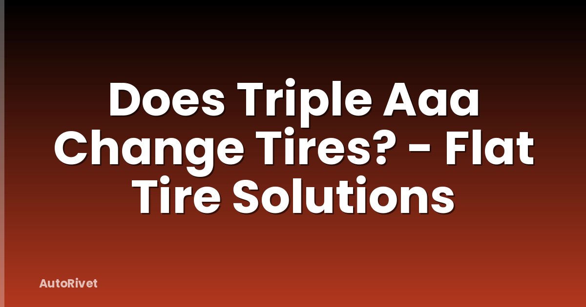Does Triple Aaa Change Tires? - Flat Tire Solutions