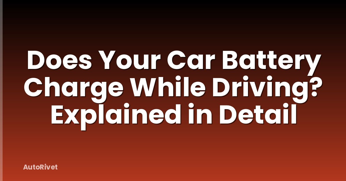 Does Your Car Battery Charge While Driving? Explained in Detail