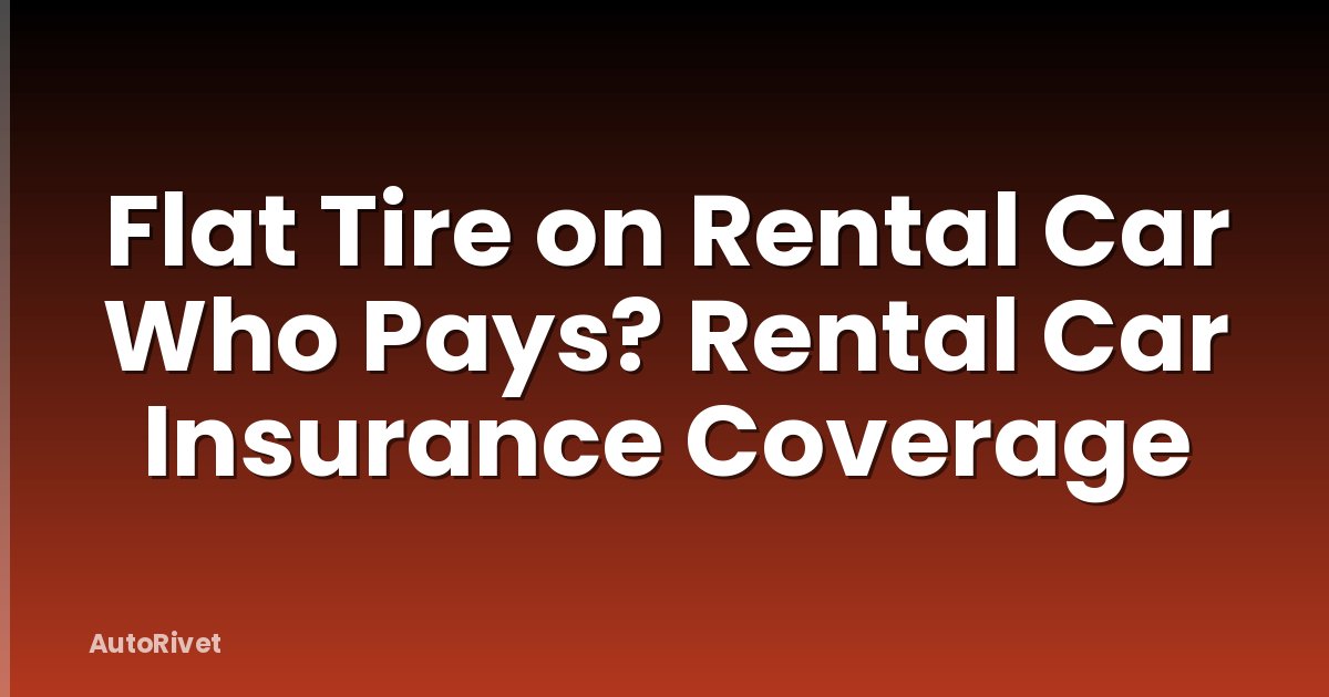 Flat Tire on Rental Car Who Pays? Rental Car Insurance Coverage