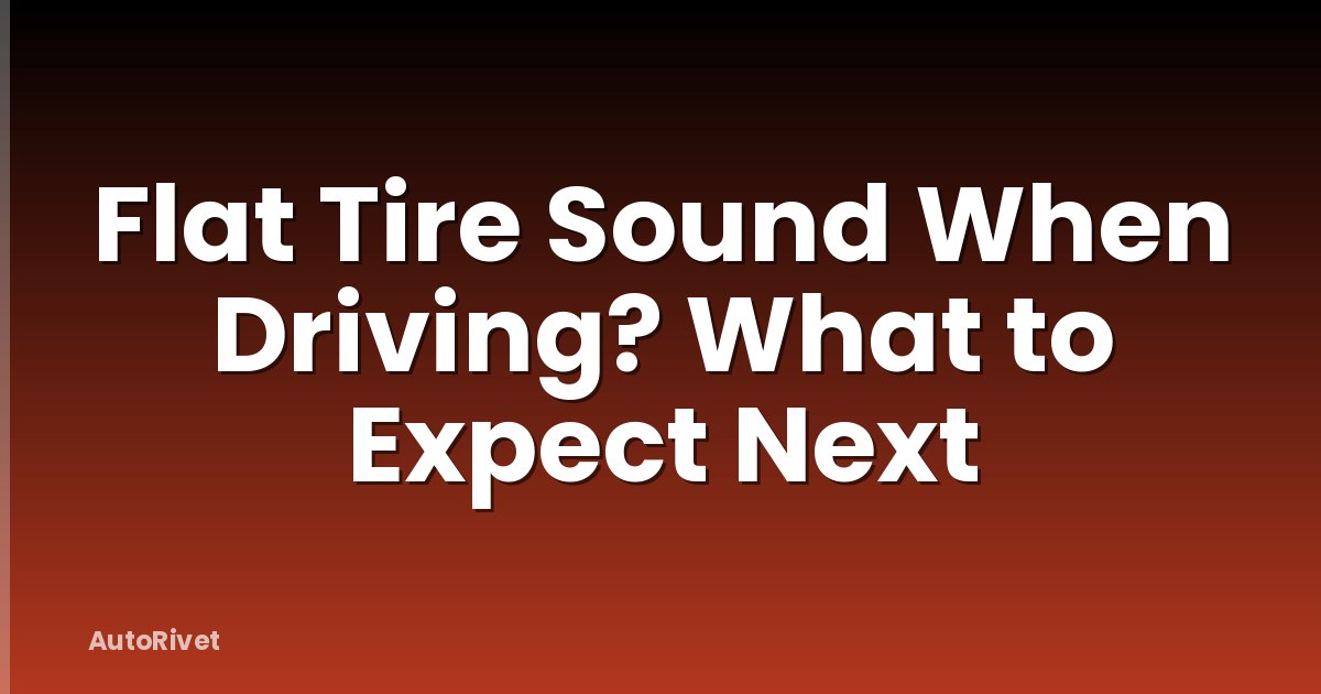 Flat Tire Sound When Driving? What to Expect Next