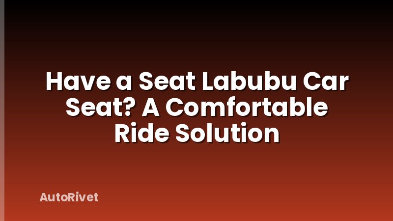 Have a Seat Labubu Car Seat? A Comfortable Ride Solution