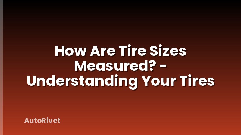 How Are Tire Sizes Measured? - Understanding Your Tires