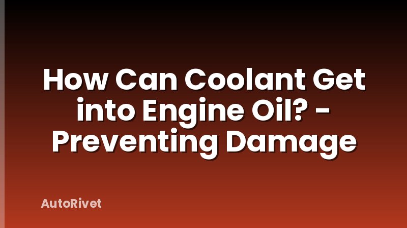 How Can Coolant Get into Engine Oil? - Preventing Damage