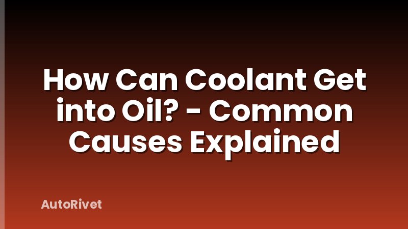 How Can Coolant Get into Oil? - Common Causes Explained