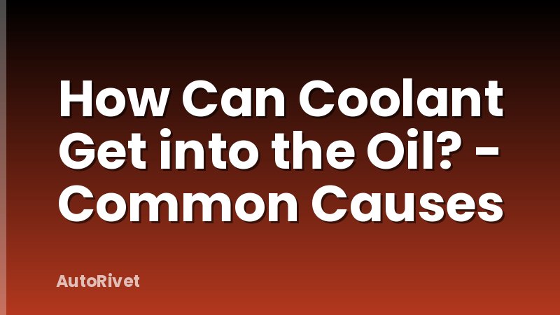 How Can Coolant Get into the Oil? - Common Causes