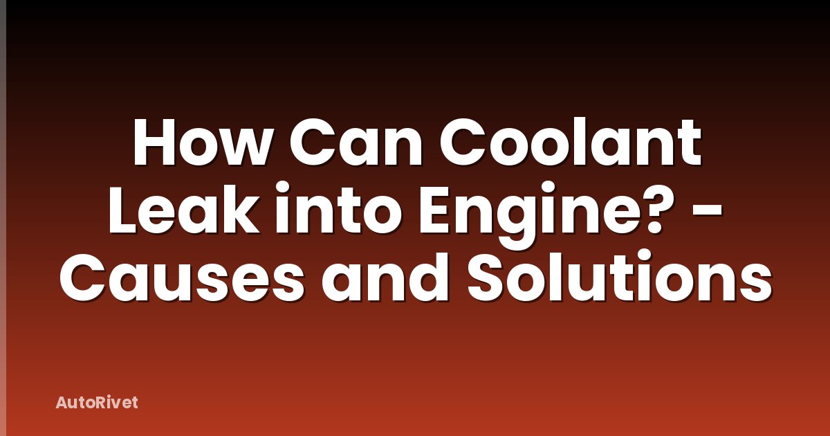 How Can Coolant Leak into Engine? - Causes and Solutions