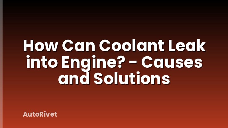 How Can Coolant Leak into Engine? - Causes and Solutions