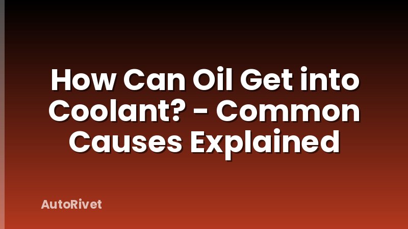 How Can Oil Get into Coolant? - Common Causes Explained