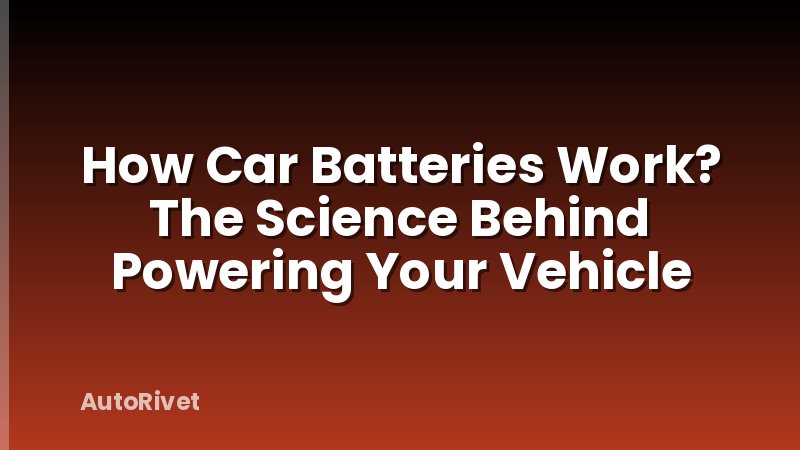 How Car Batteries Work? The Science Behind Powering Your Vehicle