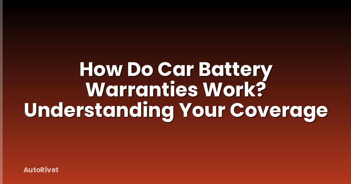 How Do Car Battery Warranties Work? Understanding Your Coverage