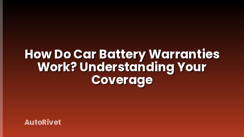 How Do Car Battery Warranties Work? Understanding Your Coverage