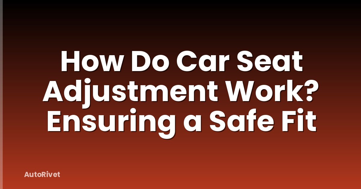 How Do Car Seat Adjustment Work? Ensuring a Safe Fit