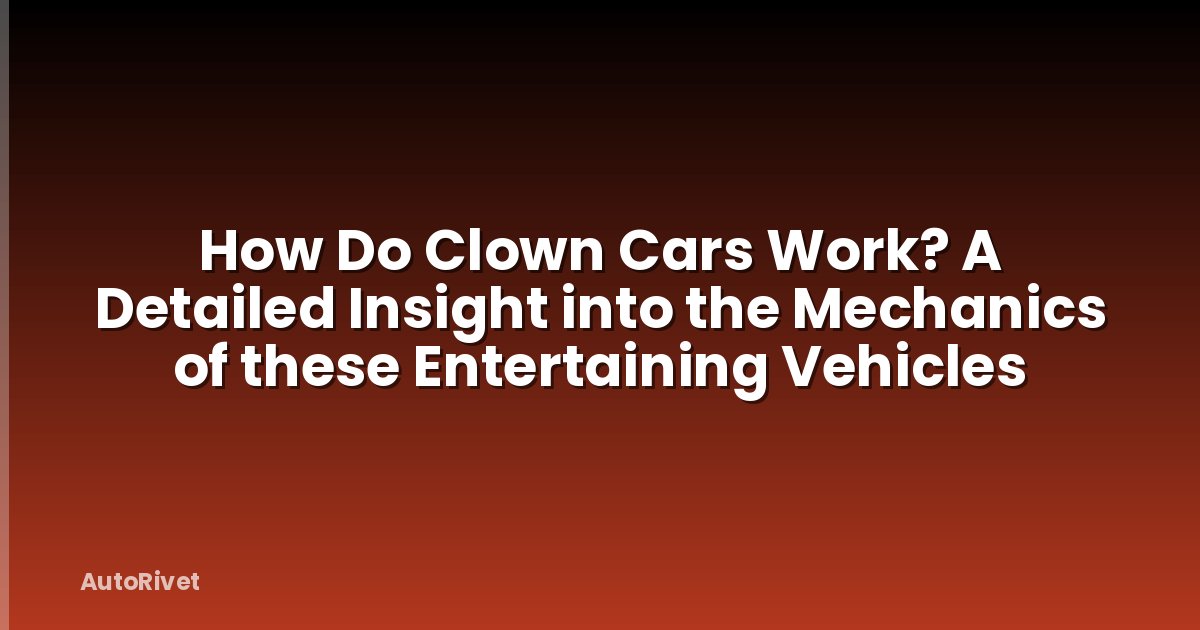 How Do Clown Cars Work? A Detailed Insight into the Mechanics of these Entertaining Vehicles