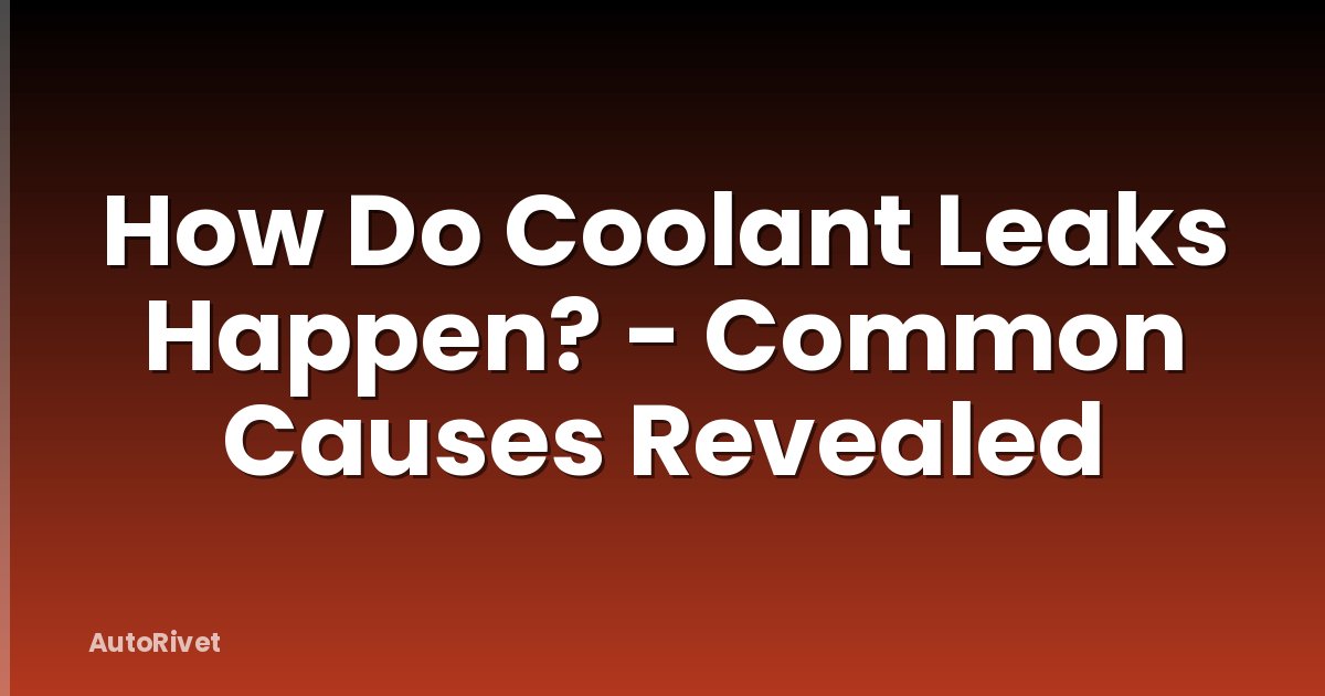How Do Coolant Leaks Happen? - Common Causes Revealed