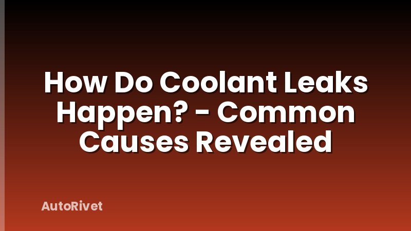 How Do Coolant Leaks Happen? - Common Causes Revealed