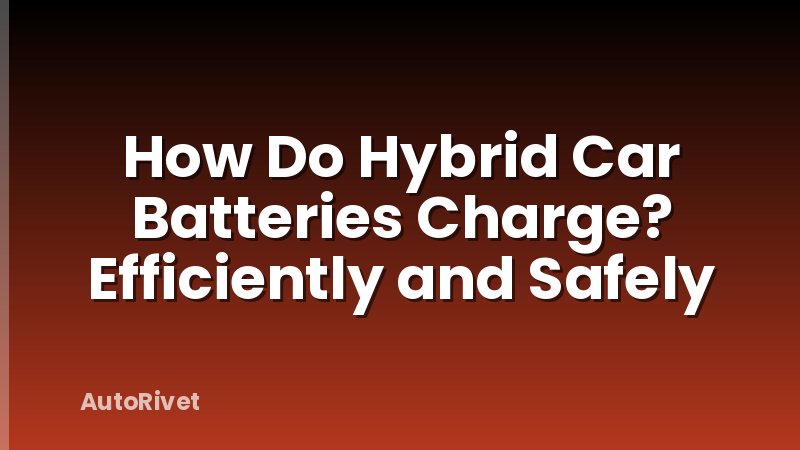How Do Hybrid Car Batteries Charge? Efficiently and Safely