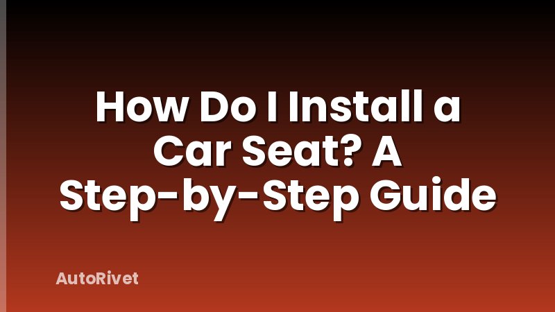 How Do I Install a Car Seat? A Step-by-Step Guide