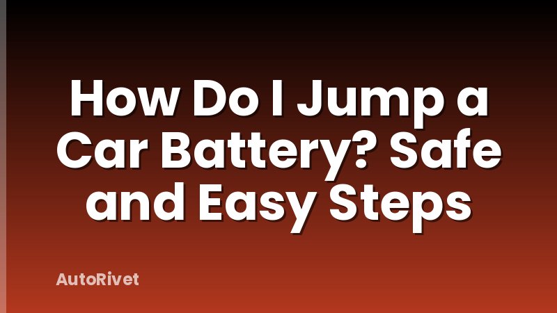 How Do I Jump a Car Battery? Safe and Easy Steps