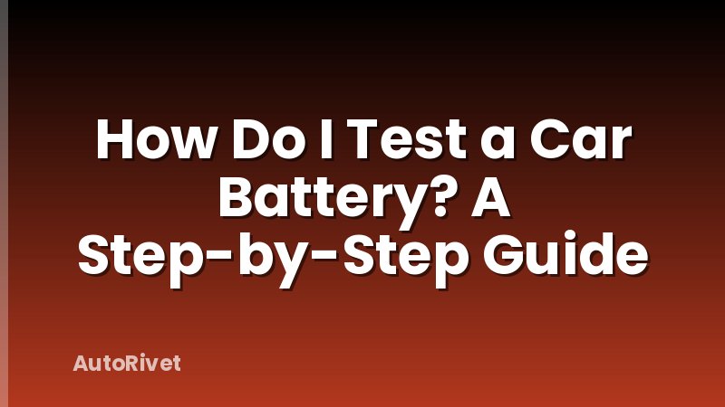 How Do I Test a Car Battery? A Step-by-Step Guide