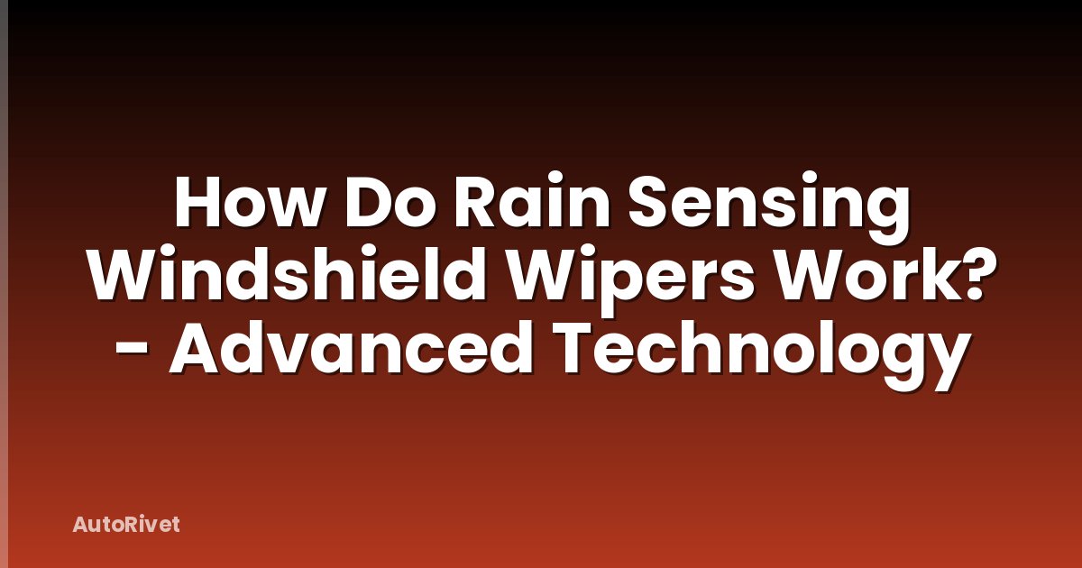 How Do Rain Sensing Windshield Wipers Work? - Advanced Technology