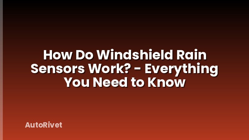 How Do Windshield Rain Sensors Work? - Everything You Need to Know