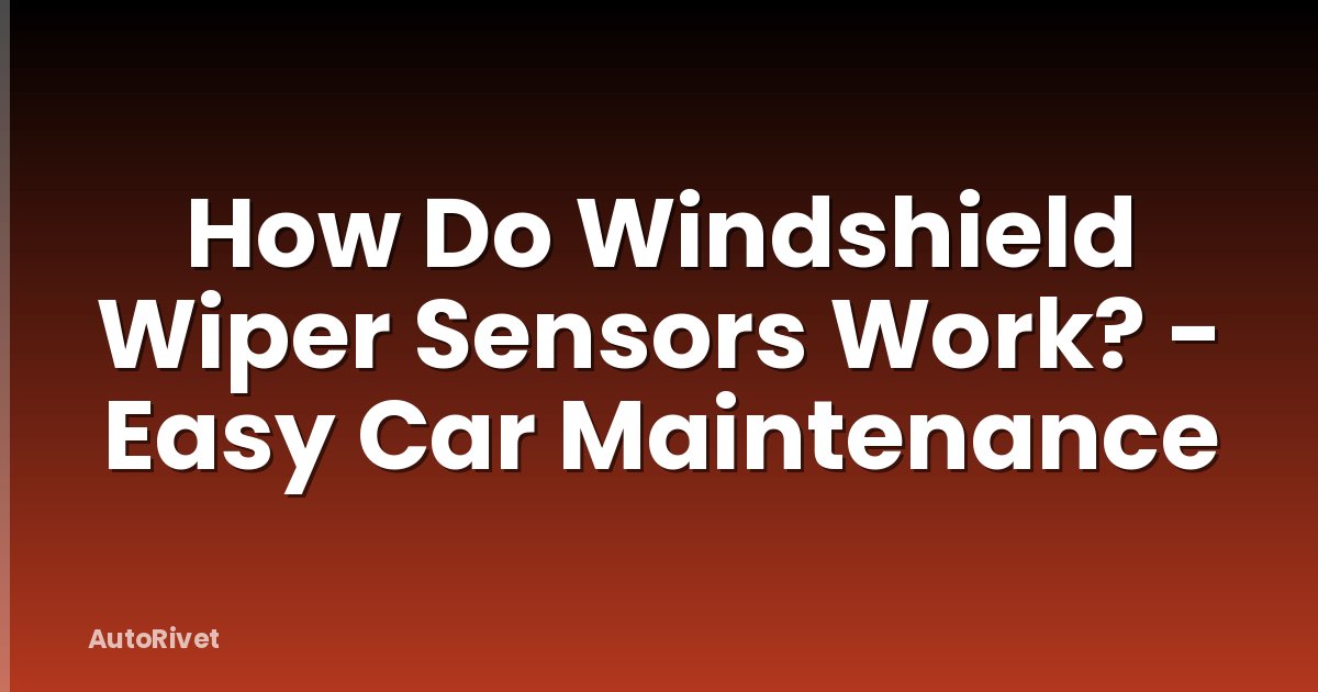 How Do Windshield Wiper Sensors Work? - Easy Car Maintenance