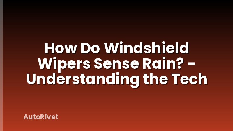 How Do Windshield Wipers Sense Rain? - Understanding the Tech
