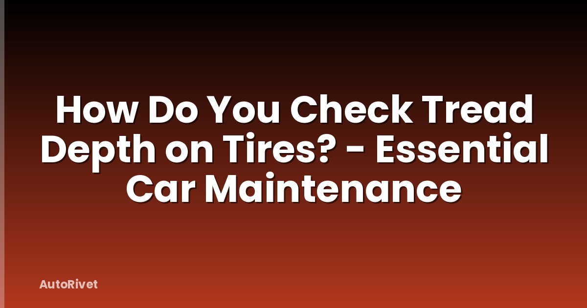 How Do You Check Tread Depth on Tires? - Essential Car Maintenance