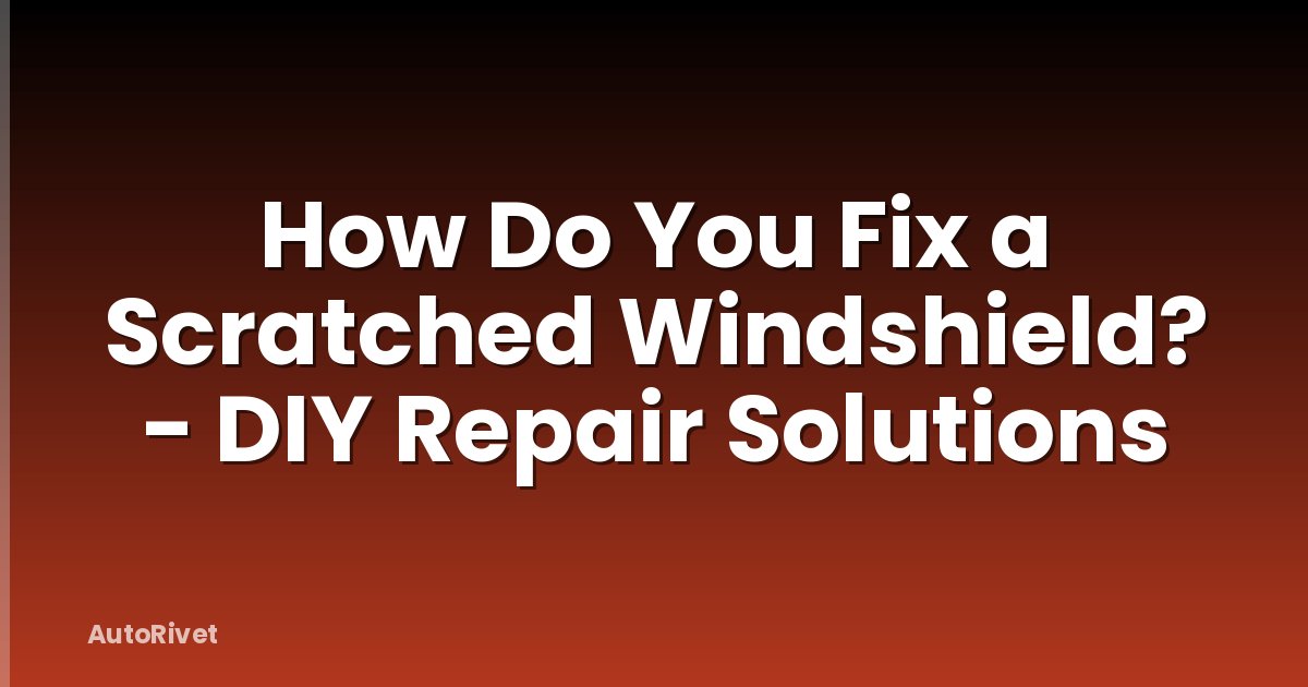 How Do You Fix a Scratched Windshield? - DIY Repair Solutions