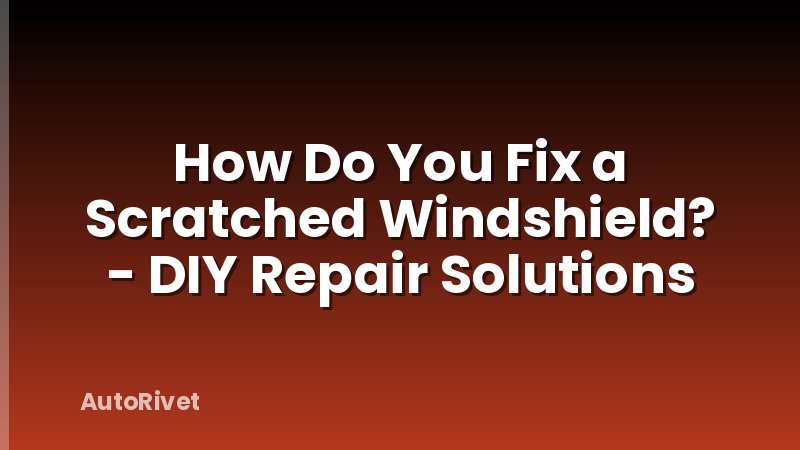 How Do You Fix a Scratched Windshield? - DIY Repair Solutions