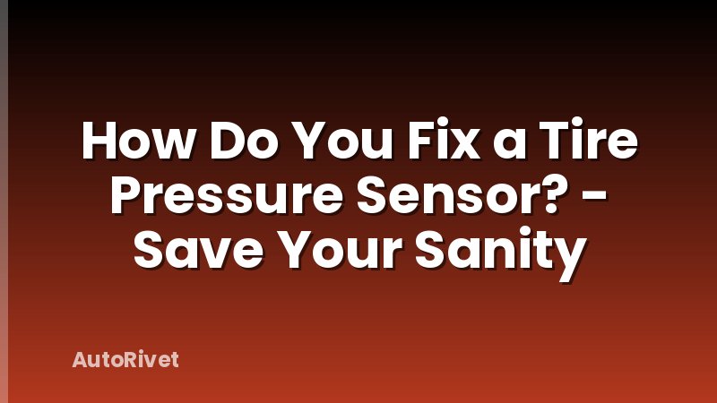 How Do You Fix a Tire Pressure Sensor? - Save Your Sanity