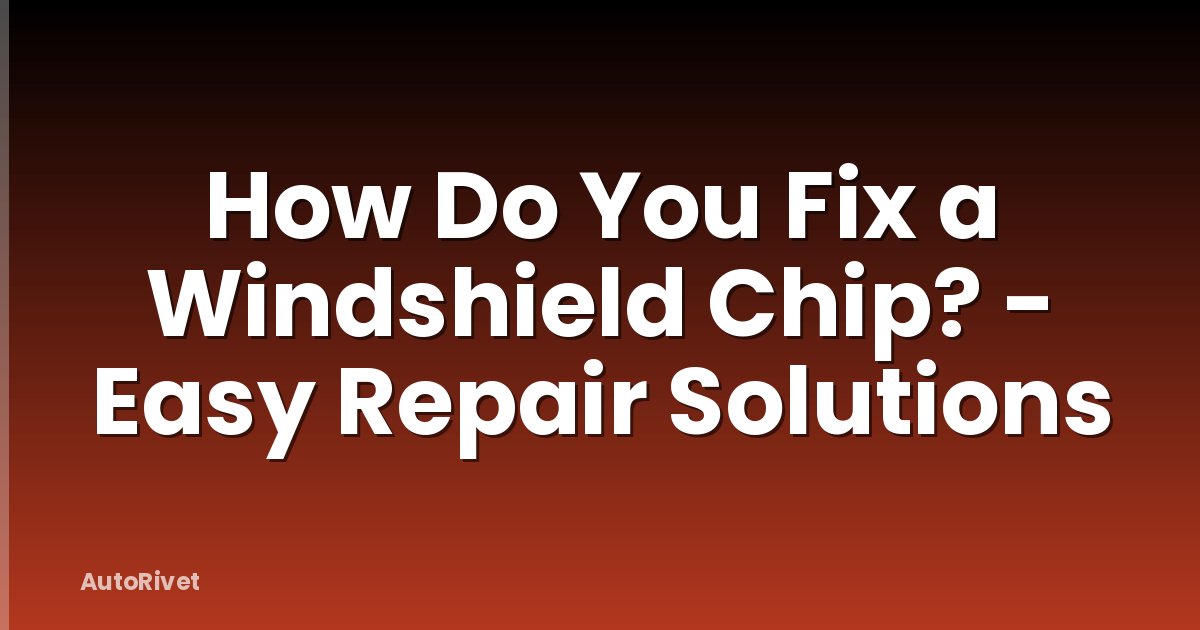 How Do You Fix a Windshield Chip? - Easy Repair Solutions