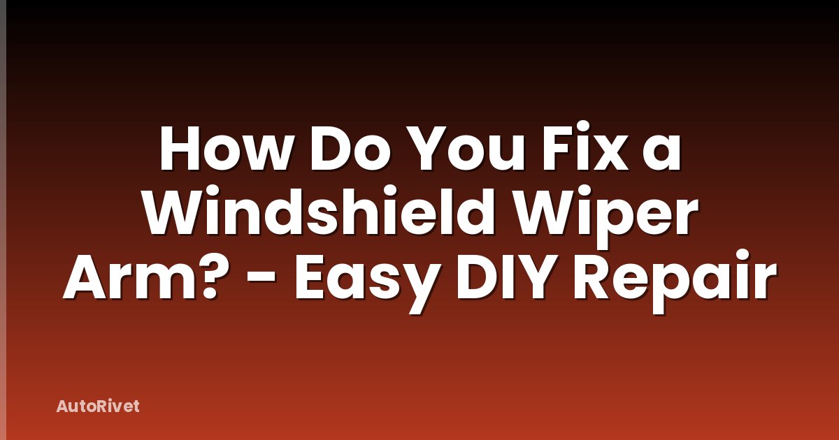 How Do You Fix a Windshield Wiper Arm? - Easy DIY Repair