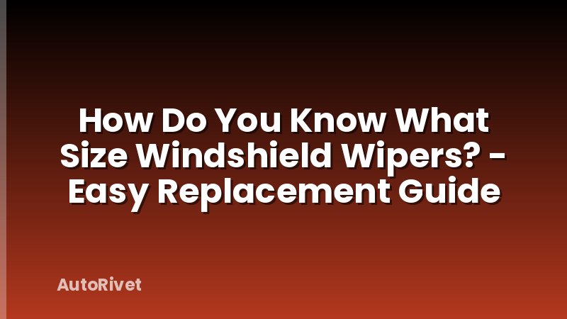 How Do You Know What Size Windshield Wipers? - Easy Replacement Guide