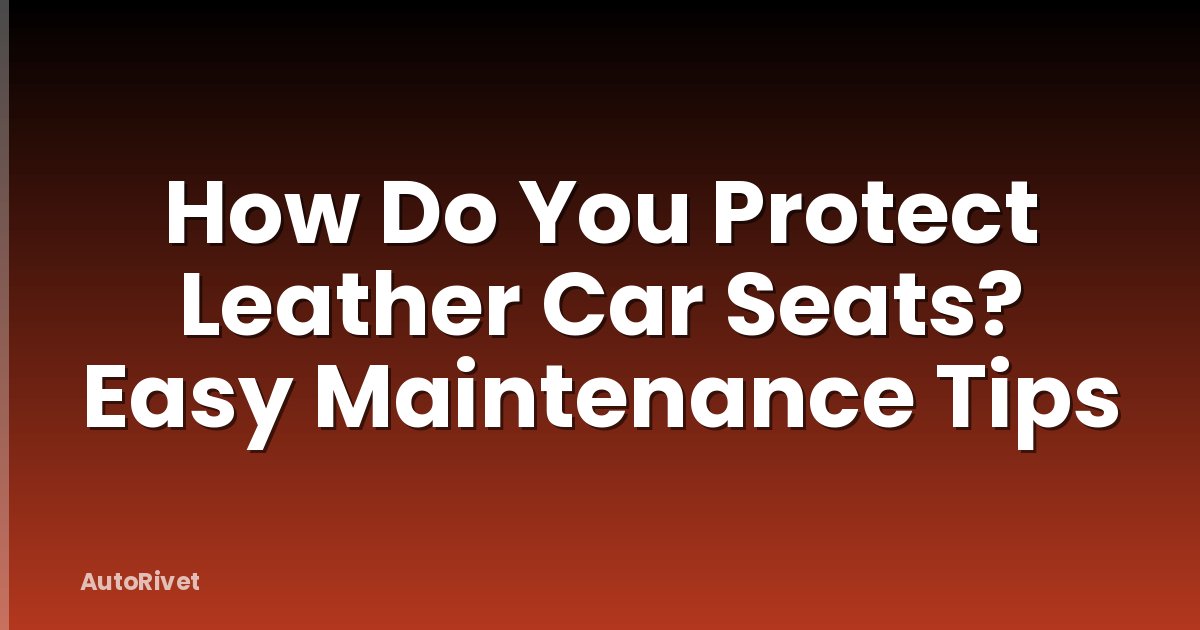 How Do You Protect Leather Car Seats? Easy Maintenance Tips