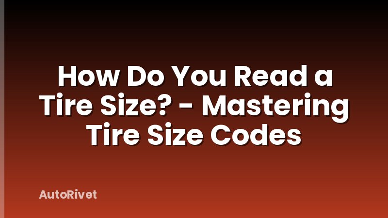 How Do You Read a Tire Size? - Mastering Tire Size Codes