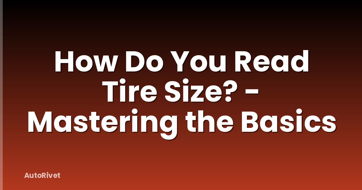 How Do You Read Tire Size? - Mastering the Basics