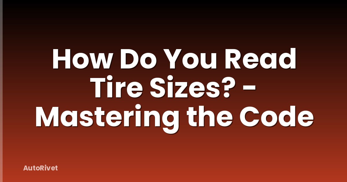 How Do You Read Tire Sizes? - Mastering the Code